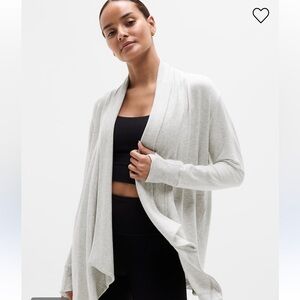Athleta Pranayama Wrap Light Gray Cardigan